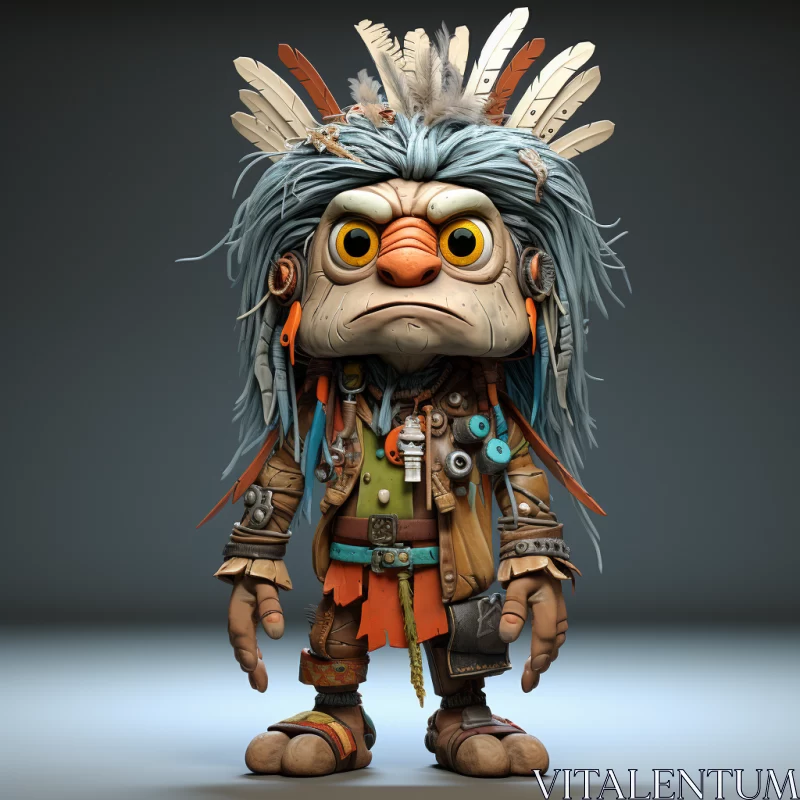 Anthropomorphic Tribe Chief - A Fusion of Cultural Art and Animation AI Image