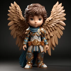 Detailed 3D Angel Figurine with Realistic Details AI Image