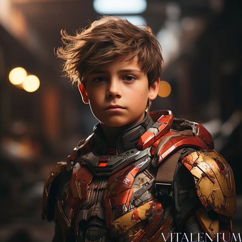 AI ART Captivating Portrayal of a Young Boy as a Superhero