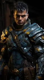 Armored Man in Blue and Gold - A Character Showcase