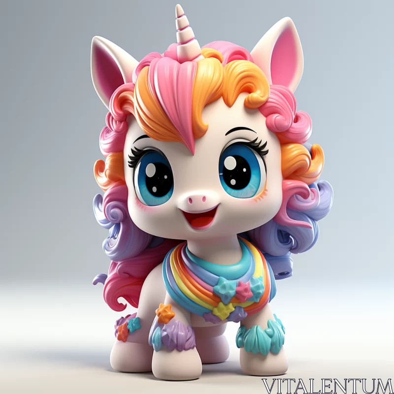 Adorable Baby Unicorn in Rainbow Outfit - Playful and Detailed AI Image