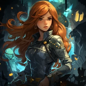 Fantasy Adventure - Woman Warrior with Sword AI Image