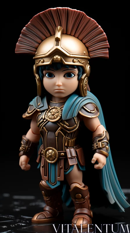 Innocence and Antiquity: An Action Figure in Armor AI Image
