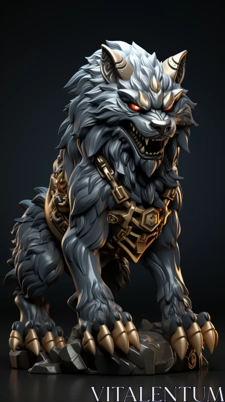 AI ART Fantastical Wolf - A Grotesque and Detailed Depiction