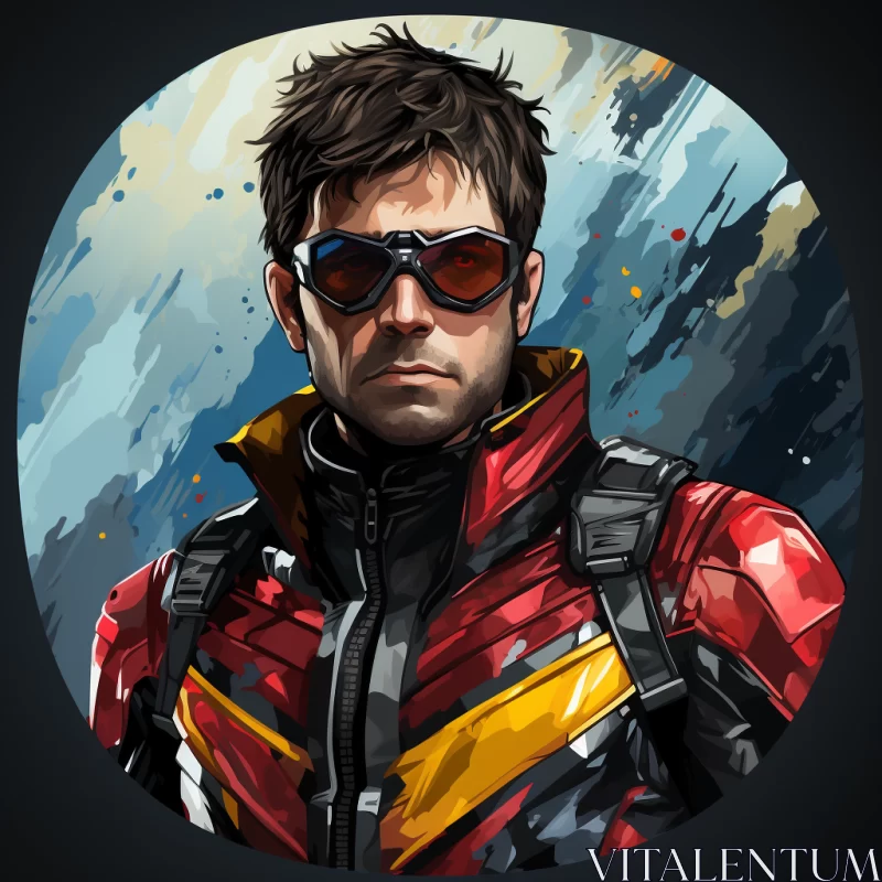 Colorful Avian-Themed Ant Man Character Portrait AI Image