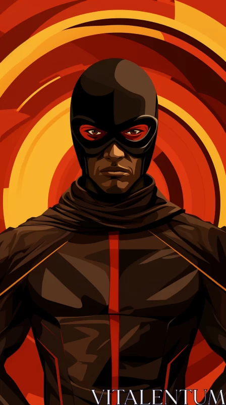 Superhero Theme - Man in Black and Orange Outfit AI Image