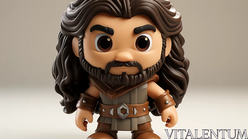 Mythical 3D Cartoon Illustration: A Bearded Character
