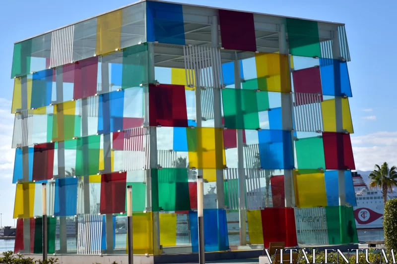 Colorful Glass Tower - A Patchwork of Artistic Expression Free Stock Photo