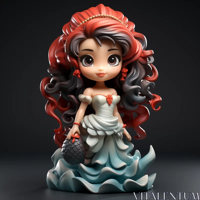 Cartoon Princess Figurine: A Blend of Detail and Charm AI Image
