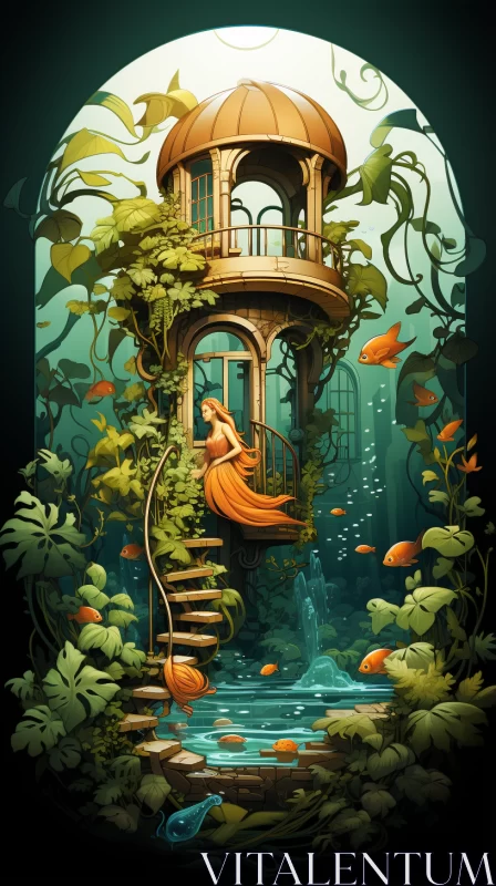 Underwater Fairy House: A Journey into a Magical World AI Image