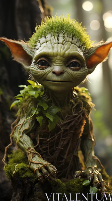 Enchanting Baby Yoda in Forest - An Epic Portraiture AI Image