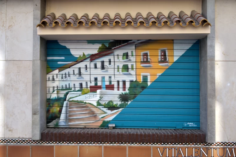 Colorful Cityscape Murals - Picturing Coastal and Mediterranean Scenes Free Stock Photo