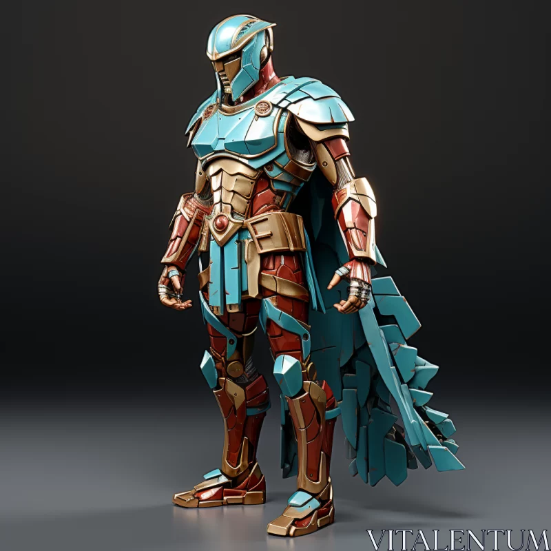 Blue Armored Space Hero - A 3D Masterpiece AI Image