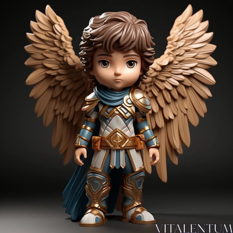 Detailed 3D Angel Figurine with Realistic Details AI Image