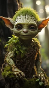 Enchanting Baby Yoda in Forest - An Epic Portraiture