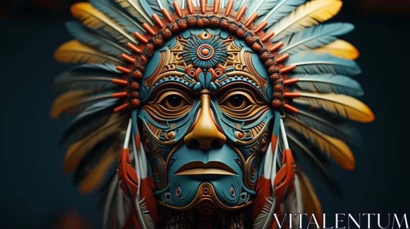 3D Rendered Indian Headdress: A Blend of Tradition and Modernity AI Image