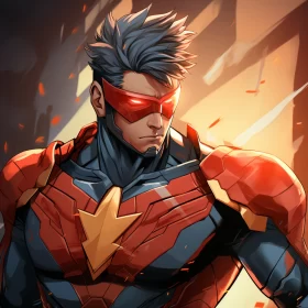 Marvel Comics Character in Red: Patriotic and Powerful AI Image