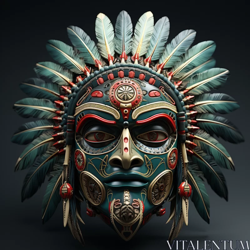 3D Illustration of Chief's Mask in Exotic Realism AI Image