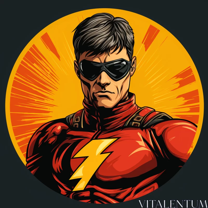 Flash Character Vector Illustration in Scoutcore Pop Art Style AI Image