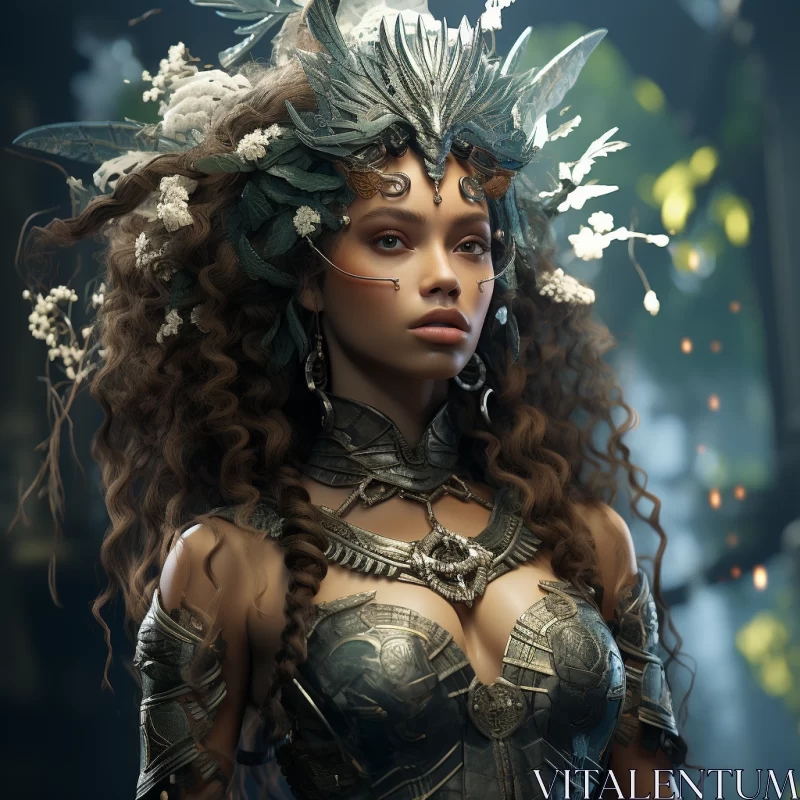 Exotic Realism in Fantasy 3D Female Character with Dragoncore Elements AI Image