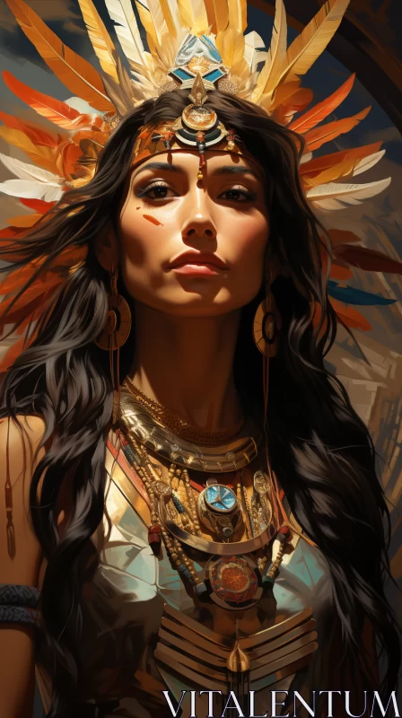 Native American Woman Portrait - Intricate and Mesmerizing AI Image