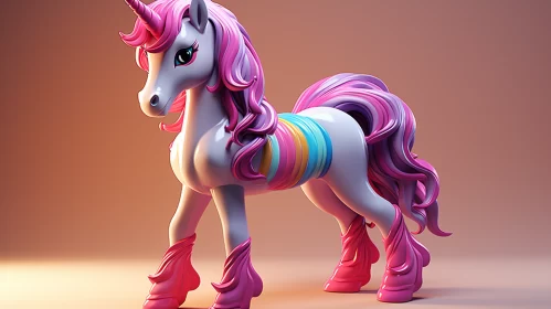 3D Pink Unicorn with Anime-Inspired Design AI Image