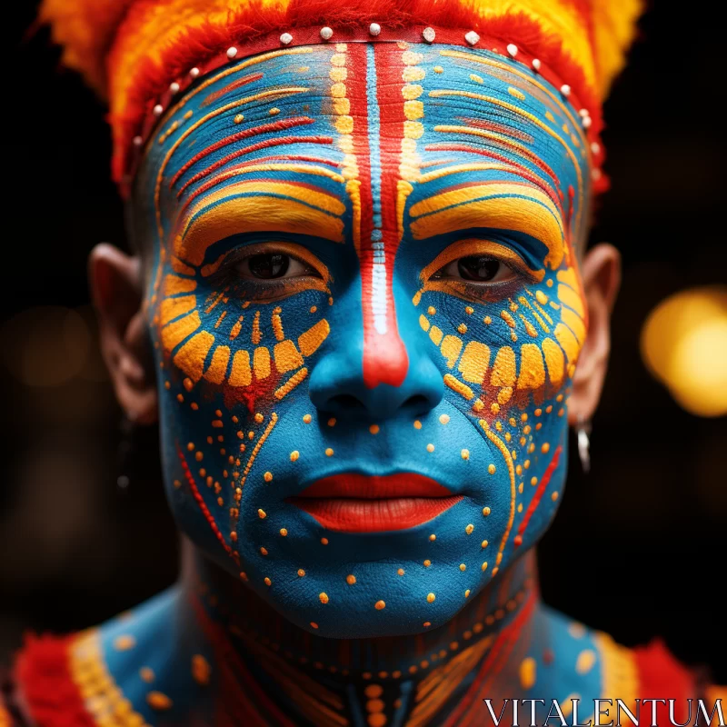 Colorful Symmetry: Intricate Body Art Inspired by Native Australian Motifs AI Image