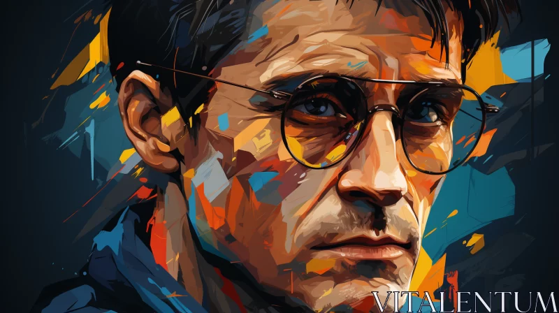AI ART Charming Character Illustration: Man in Glasses