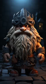 Enigmatic Viking Portrait - Toy Sculptures and Industrial Elements