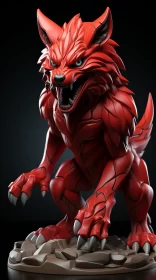 Red Wolf Monster Model - Manticore Inspired Artwork AI Image