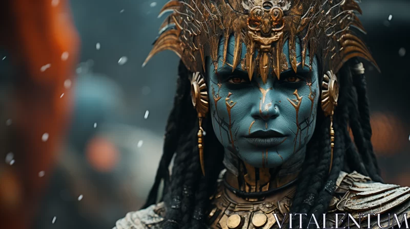 Intricate Warrior Woman Portrait in Cinematic Mood AI Image