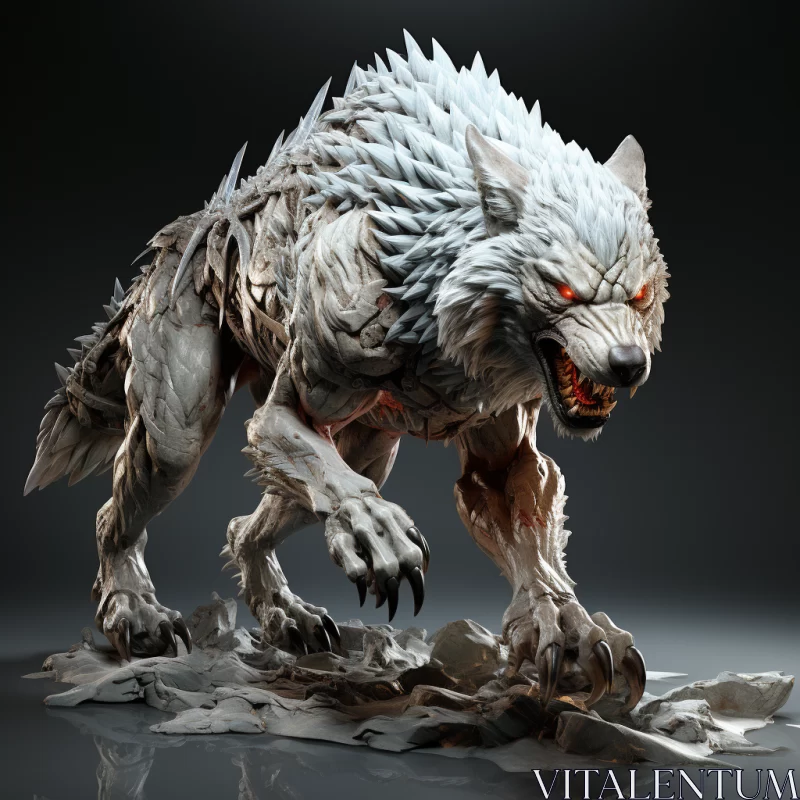 3D Rendered Wolf Image - Unreal Engine Style AI Image