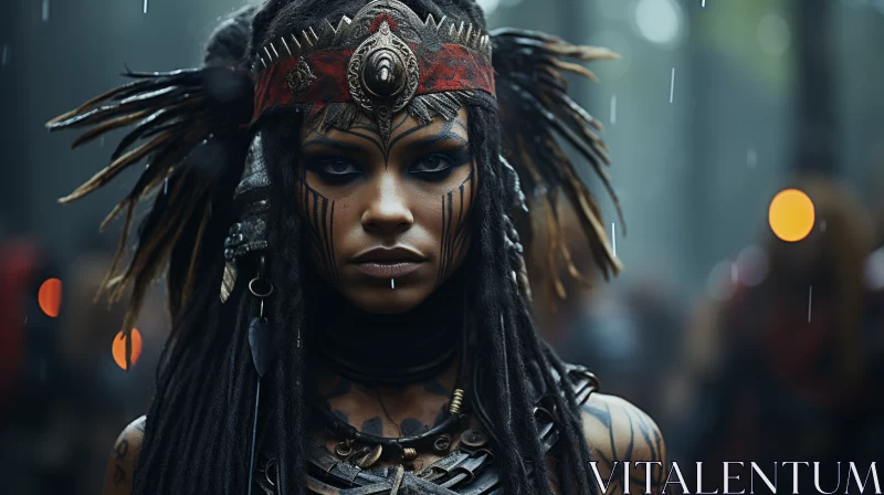 AI ART Tribal Woman in Dark Fantasy - Piratepunk Influence