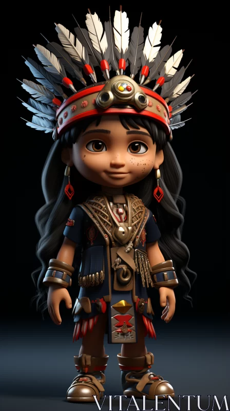 Disney-Inspired Native American Girl Character Art AI Image