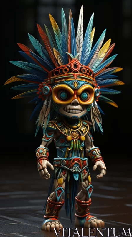 Aztec Inspired Artwork with Detailed Brushwork AI Image