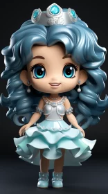 Enchanting Blue-haired Doll: A Disney-Inspired Masterpiece AI Image