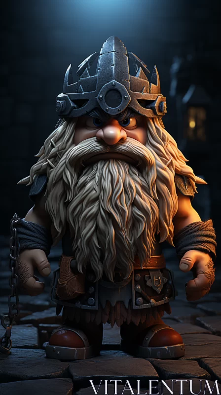 Enigmatic Viking Portrait - Toy Sculptures and Industrial Elements AI Image