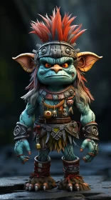 Captivating Troll Character in Intricate Color Palette AI Image