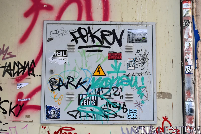 Urban Graffiti: A Fusion of Raw Energy and Europunk Free Stock Photo