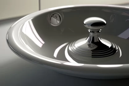 Artistic Realism in Bathroom Fixtures with Chrome Details AI Image