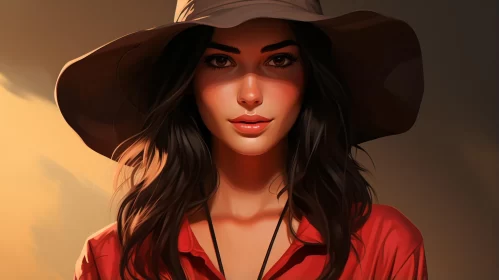 Exotic Woman Portrait in Warm Tones - Digital Game Art AI Image