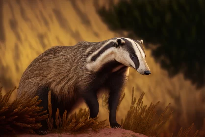 Badger in the Wild: A Study in Realistic Rendering and Desertwave Aesthetic