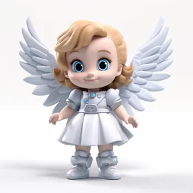 Charming Angel Character in Playful Cartoon Style AI Image