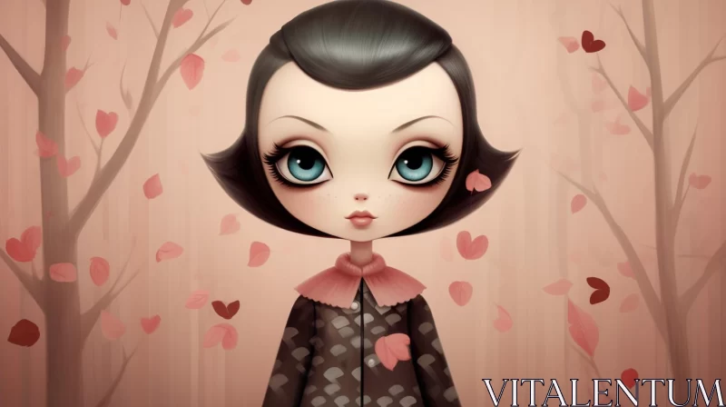 Geisha-inspired Cartoon Girl Portraiture AI Image
