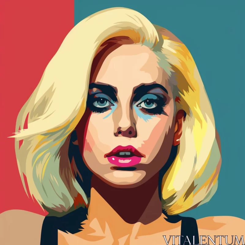 AI ART Lady Gaga Pop Art Illustration Portrait