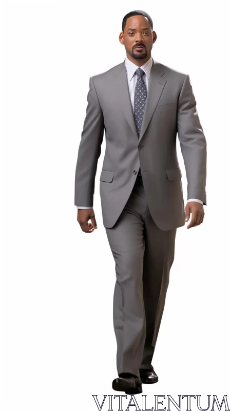 Will in Grey Suit - A High Detailed Ivory Artwork AI Image