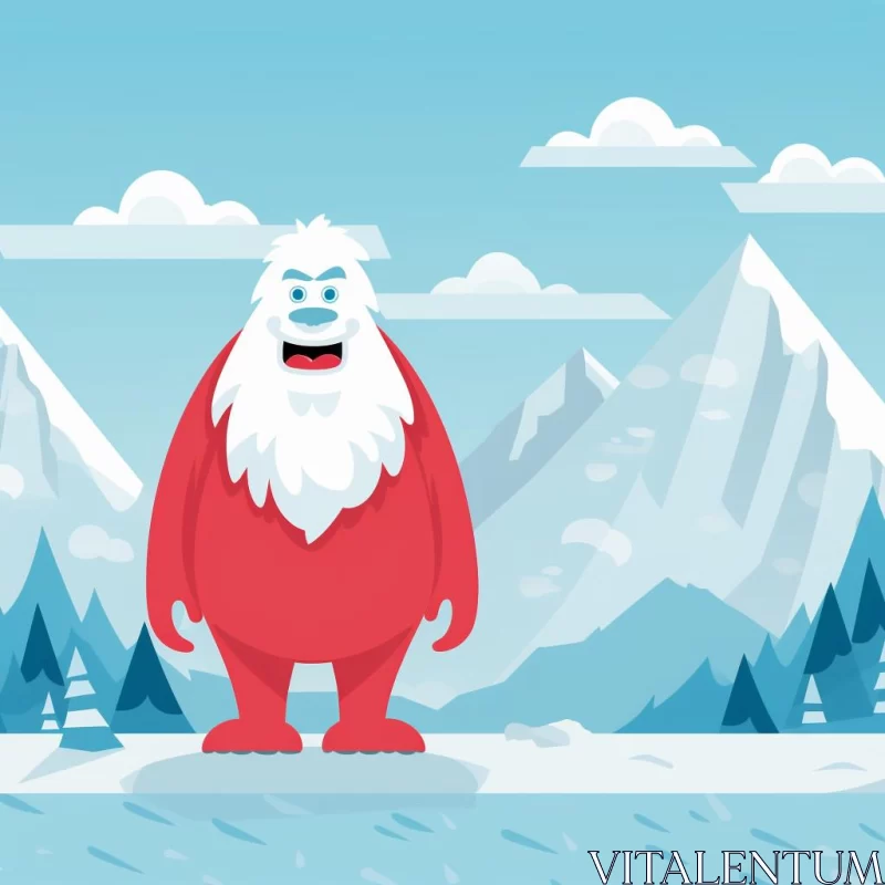 AI ART Christmas Magic: Giant Santa Claus in Mountainous Vista