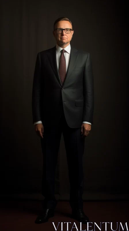 Contemporary Realist Portrait of a Man in Suit AI Image