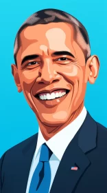 Joyful and Optimistic Illustration of President Barack Obama AI Image