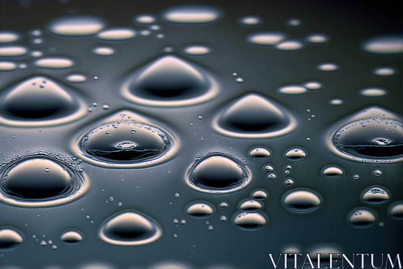 AI ART Water Droplets on Dark Surface: An Abstract Art